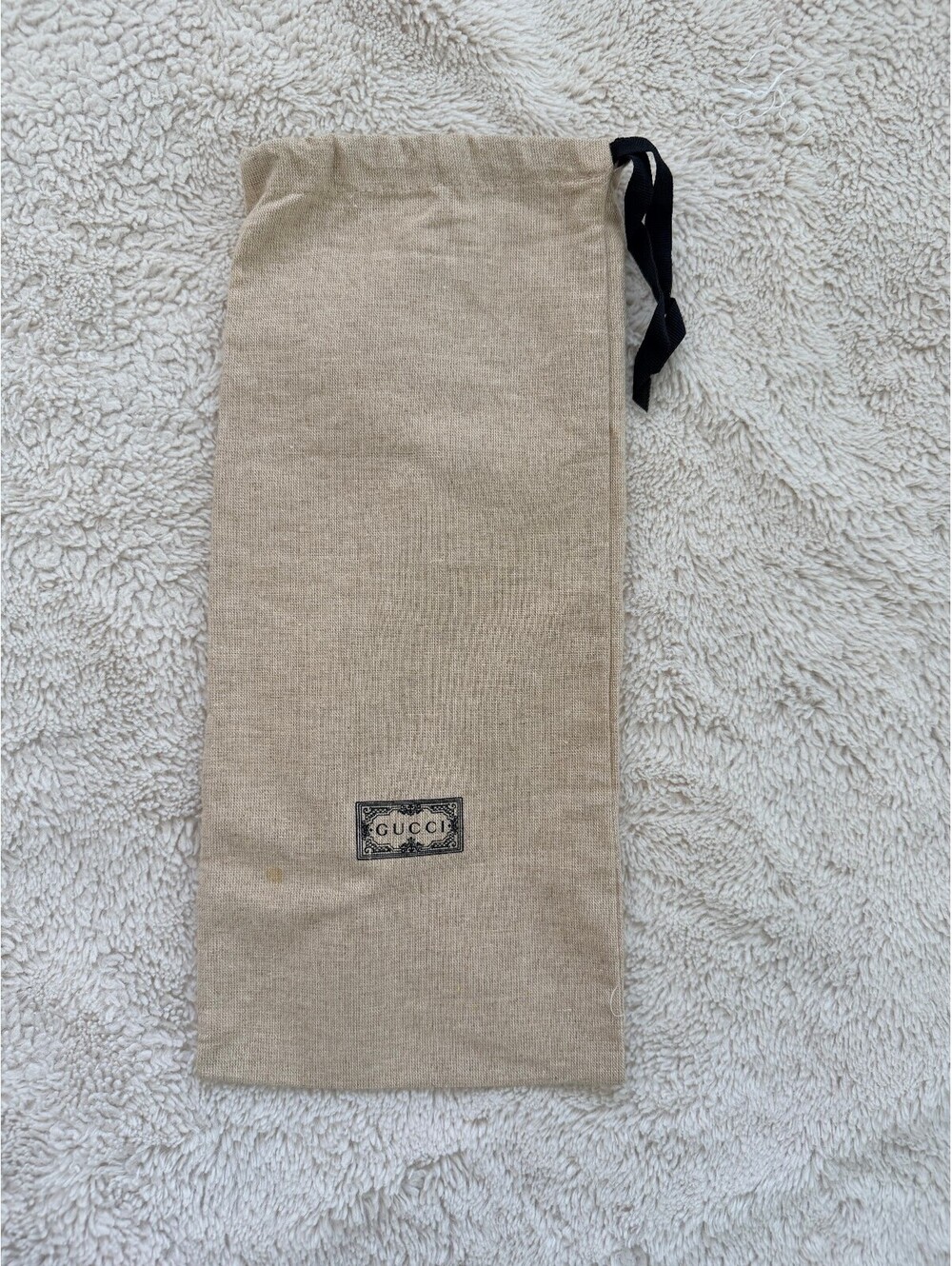 Gucci Vintage Beige Drawstring Shoe Dust Bag Logo Luxury Storage 6x15